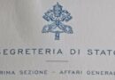 RISPOSTA DALLA SEGRETERIA DI STATO DEL VATICANO ALLA LETTERA – ARTICOLO PUBBLICATO IL 23/11/2023 INTITOLATO: “CRISTO SI E’ FERMATO A GHAZA”